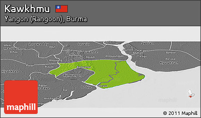 Physical Panoramic Map of Kawkhmu, desaturated