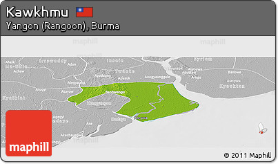 Physical Panoramic Map of Kawkhmu, lighten, desaturated