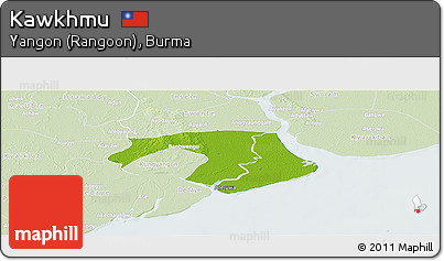Physical Panoramic Map of Kawkhmu, lighten