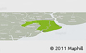 Physical Panoramic Map of Kawkhmu, lighten, semi-desaturated