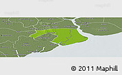 Physical Panoramic Map of Kawkhmu, semi-desaturated
