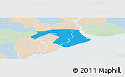 Political Panoramic Map of Kawkhmu, lighten