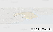 Shaded Relief Panoramic Map of Kawkhmu, lighten, semi-desaturated