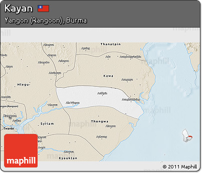 Classic Style 3D Map of Kayan