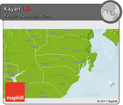 Physical 3D Map of Kayan