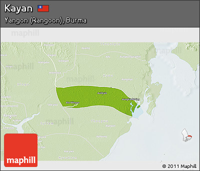 Physical 3D Map of Kayan, lighten