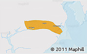 Political 3D Map of Kayan, single color outside