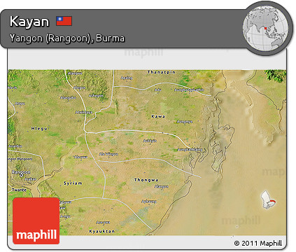 Satellite 3D Map of Kayan