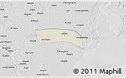 Shaded Relief 3D Map of Kayan, desaturated
