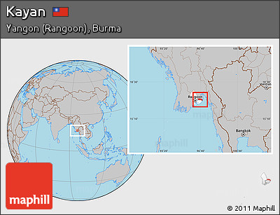 Gray Location Map of Kayan, highlighted parent region