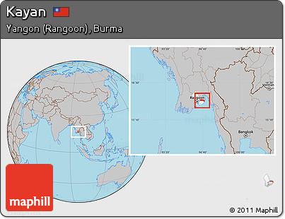 Gray Location Map of Kayan, highlighted parent region