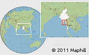 Savanna Style Location Map of Kayan, highlighted country, within the entire country
