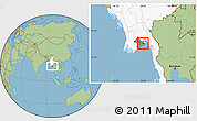Savanna Style Location Map of Kayan, highlighted country, highlighted parent region