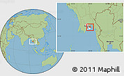 Savanna Style Location Map of Kayan, highlighted parent region