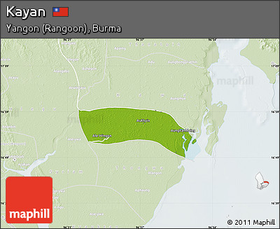 Physical Map of Kayan, lighten