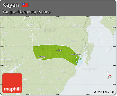 Physical Map of Kayan, lighten