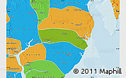 Physical Map of Kayan, political outside