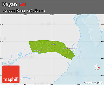Physical Map of Kayan, single color outside
