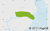 Physical Map of Kayan, single color outside