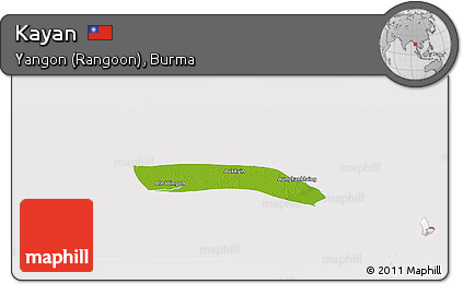 Physical Panoramic Map of Kayan, cropped outside