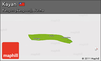 Physical Panoramic Map of Kayan, cropped outside