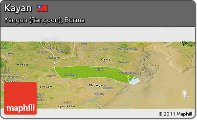 Physical Panoramic Map of Kayan, satellite outside