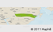 Physical Panoramic Map of Kayan, shaded relief outside