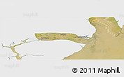 Satellite Panoramic Map of Kayan, single color outside