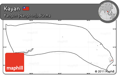 Blank Simple Map of Kayan, cropped outside, no labels