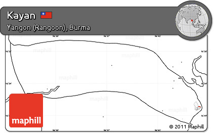 Blank Simple Map of Kayan, no labels