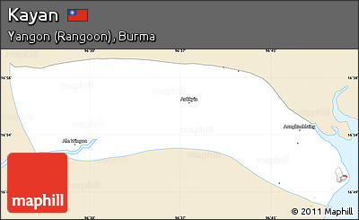 Classic Style Simple Map of Kayan, single color outside