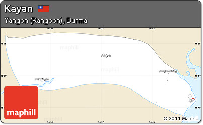 Classic Style Simple Map of Kayan, single color outside