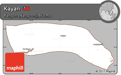 Gray Simple Map of Kayan, cropped outside