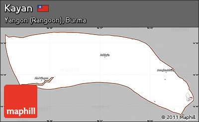 Gray Simple Map of Kayan, cropped outside