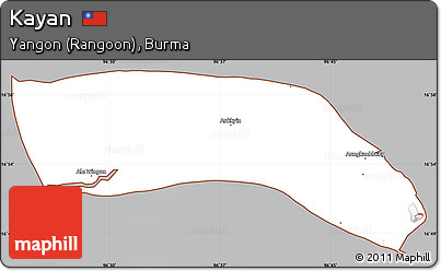 Gray Simple Map of Kayan, cropped outside