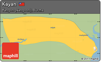 Savanna Style Simple Map of Kayan, single color outside