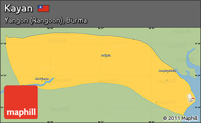 Savanna Style Simple Map of Kayan, single color outside