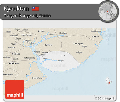 Classic Style 3D Map of Kyauktan