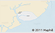 Classic Style 3D Map of Kyauktan, single color outside