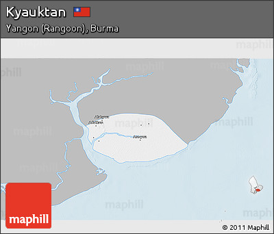 Gray 3D Map of Kyauktan, single color outside