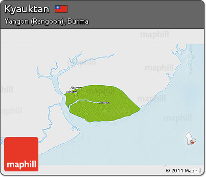 Physical 3D Map of Kyauktan, single color outside