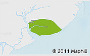 Physical 3D Map of Kyauktan, single color outside