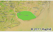 Political 3D Map of Kyauktan, satellite outside