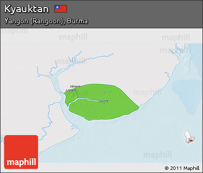 Political 3D Map of Kyauktan, single color outside