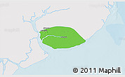 Political 3D Map of Kyauktan, single color outside