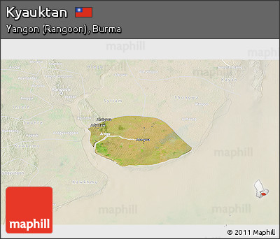 Satellite 3D Map of Kyauktan, lighten