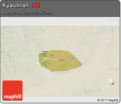Satellite 3D Map of Kyauktan, lighten