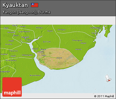 Satellite 3D Map of Kyauktan, physical outside