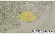 Satellite 3D Map of Kyauktan, semi-desaturated