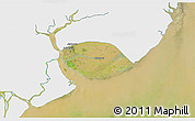 Satellite 3D Map of Kyauktan, single color outside